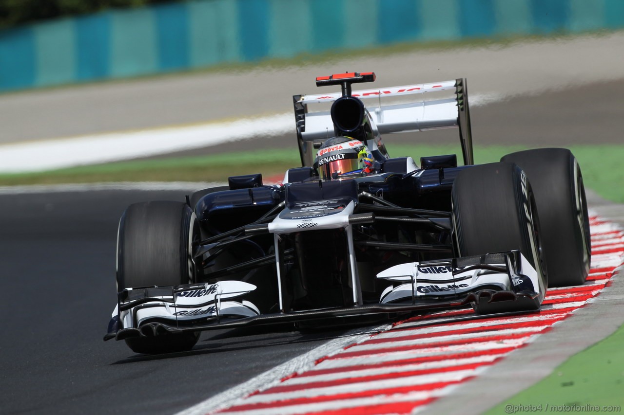 GP UNGHERIA, 27.07.2012- Prove Libere 1, Pastor Maldonado (VEN) Williams F1 Team FW34 