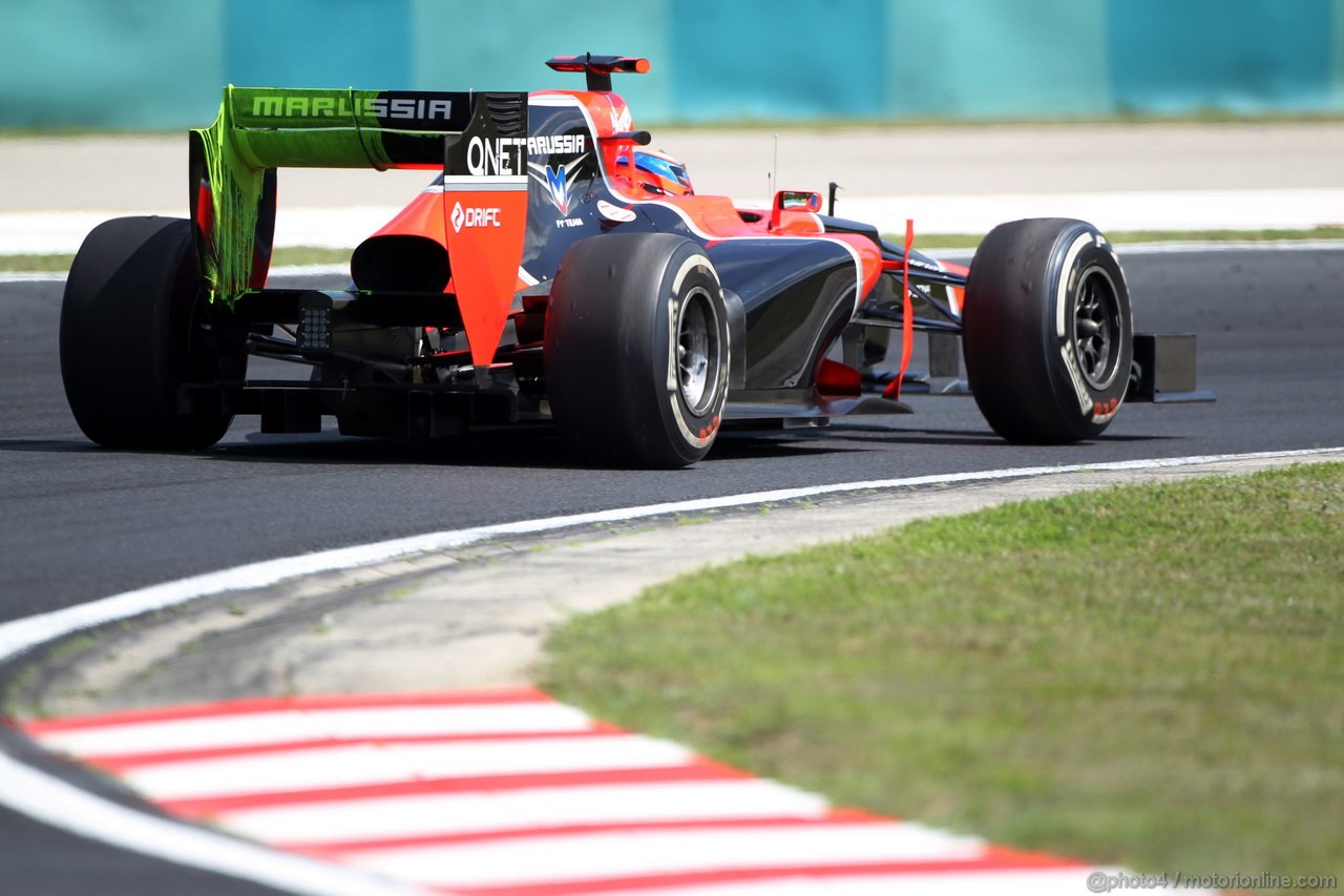 GP UNGHERIA, 27.07.2012- Prove Libere 1, Timo Glock (GER) Marussia F1 Team MR01 