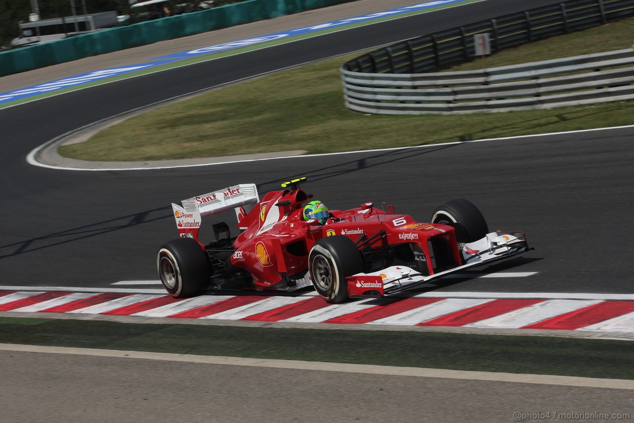 GP UNGHERIA, 27.07.2012- Prove Libere 2, Felipe Massa (BRA) Ferrari F2012 