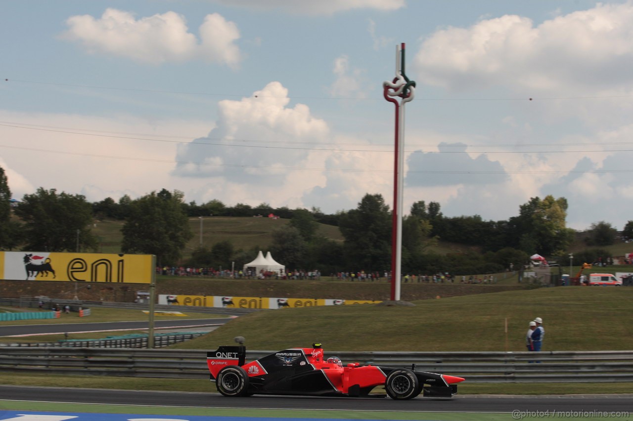 GP UNGHERIA, 27.07.2012- Prove Libere 2, Charles Pic (FRA) Marussia F1 Team MR01 