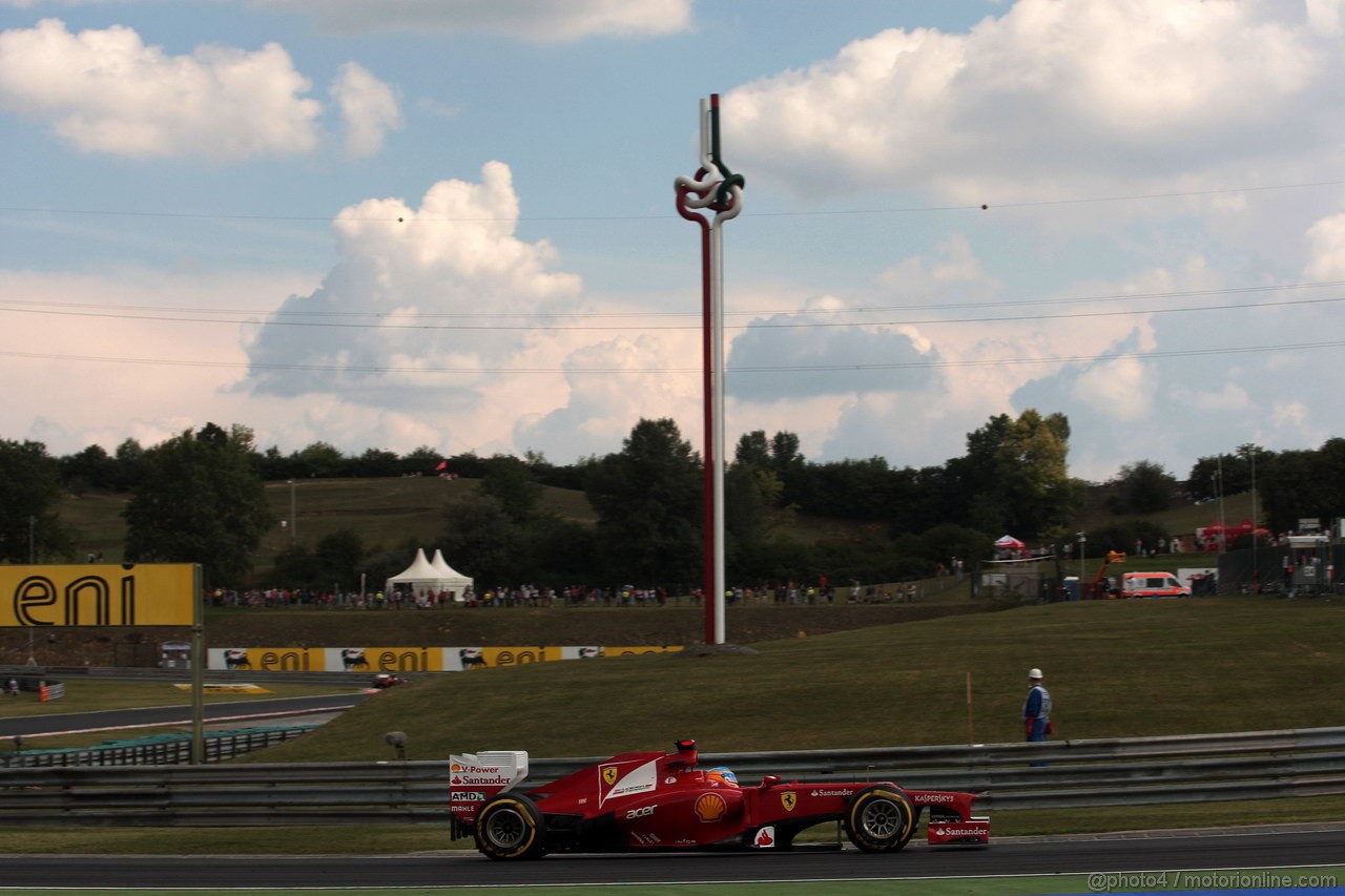 GP UNGHERIA, 27.07.2012- Prove Libere 2, Fernando Alonso (ESP) Ferrari F2012 
