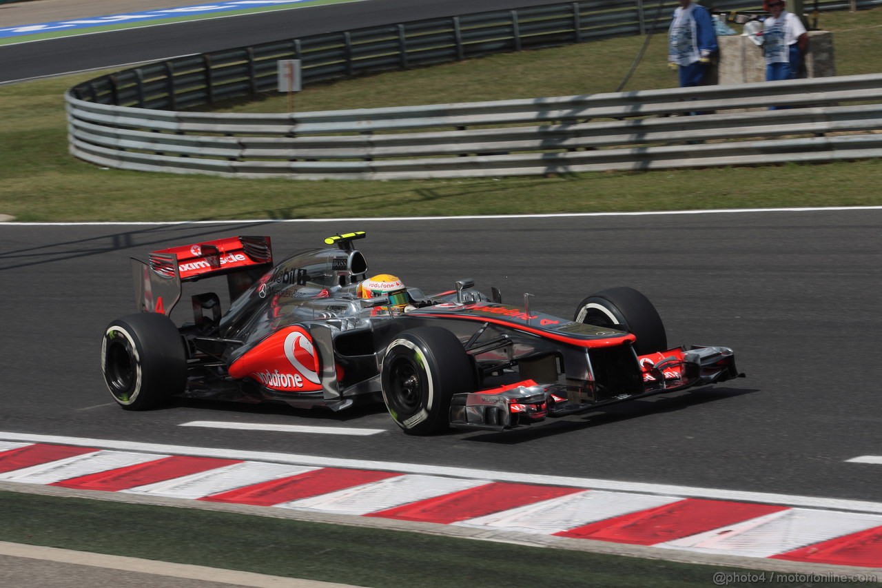 GP UNGHERIA, 27.07.2012- Prove Libere 2, Lewis Hamilton (GBR) McLaren Mercedes MP4-27 