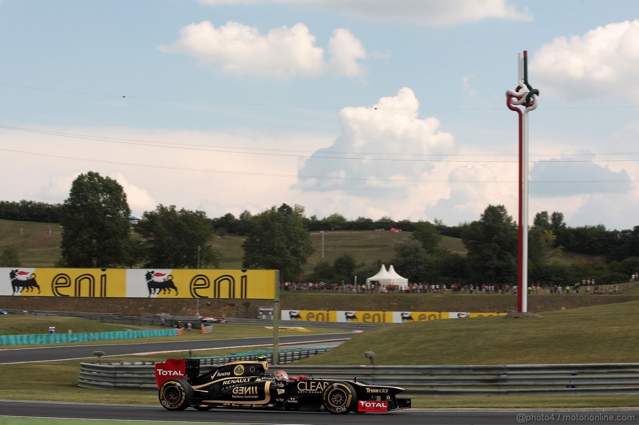 GP UNGHERIA, 27.07.2012- Prove Libere 2, Romain Grosjean (FRA) Lotus F1 Team E20 