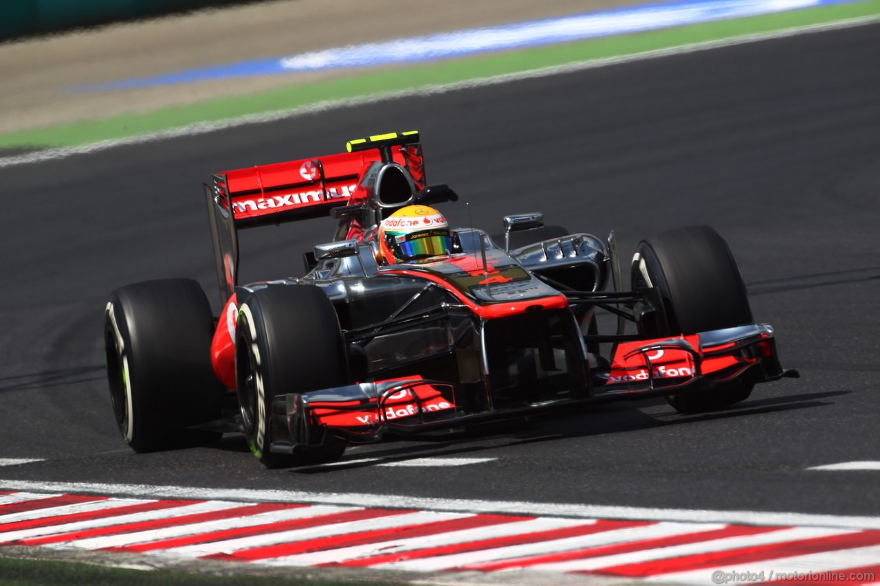 GP UNGHERIA, 27.07.2012- Prove Libere 2, Lewis Hamilton (GBR) McLaren Mercedes MP4-27 