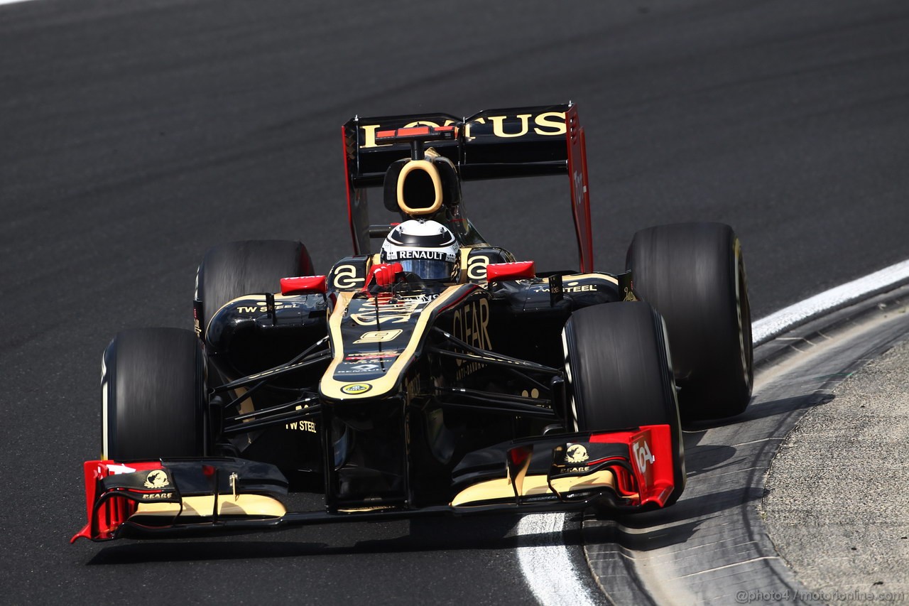 GP UNGHERIA, 27.07.2012- Prove Libere 2, Kimi Raikkonen (FIN) Lotus F1 Team E20 