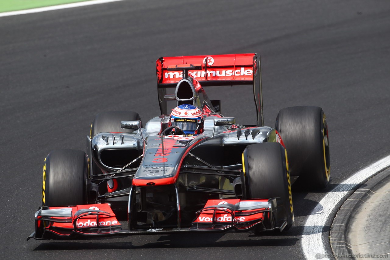 GP UNGHERIA, 27.07.2012- Prove Libere 2, Jenson Button (GBR) McLaren Mercedes MP4-27 