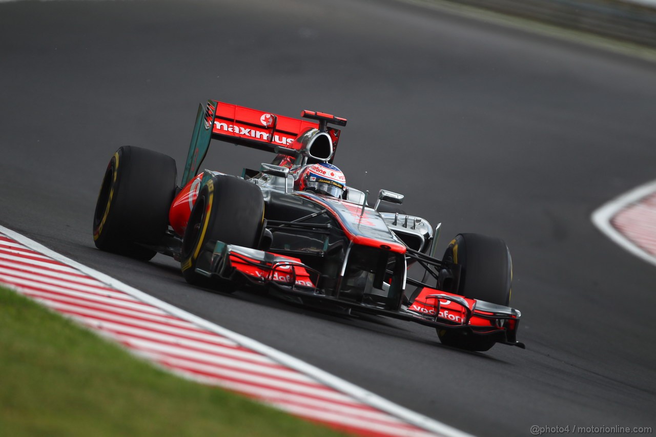 GP UNGHERIA, 27.07.2012- Prove Libere 2, Jenson Button (GBR) McLaren Mercedes MP4-27 