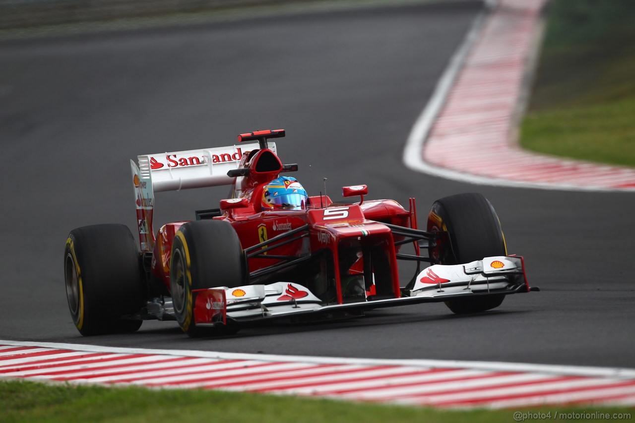 GP UNGHERIA, 27.07.2012- Prove Libere 2, Fernando Alonso (ESP) Ferrari F2012 