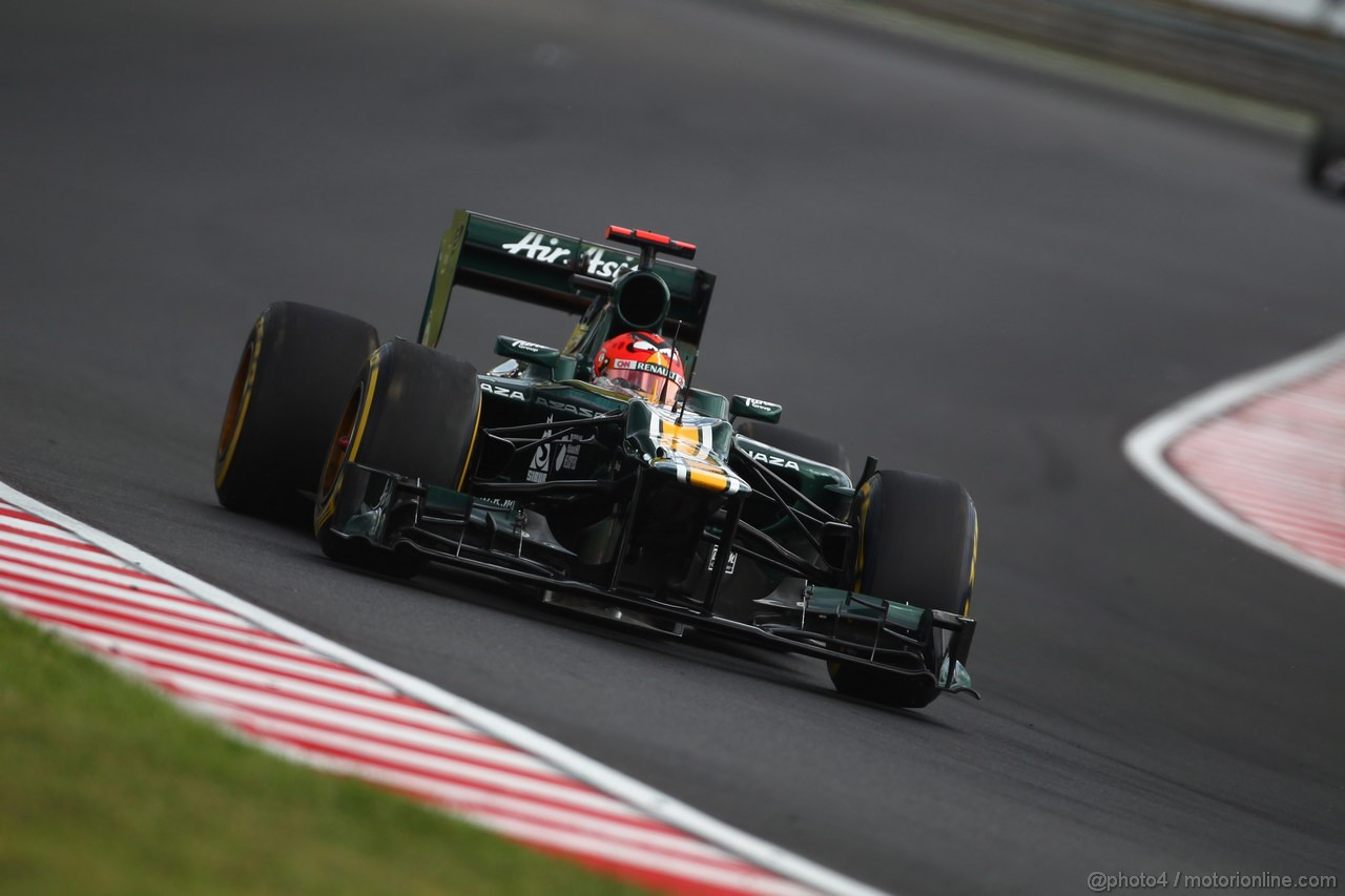 GP UNGHERIA, 27.07.2012- Prove Libere 2, Heikki Kovalainen (FIN) Caterham F1 Team CT01 