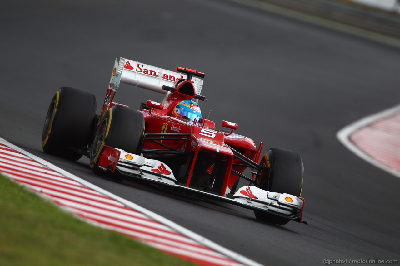 GP UNGHERIA, 27.07.2012- Prove Libere 2, Fernando Alonso (ESP) Ferrari F2012 