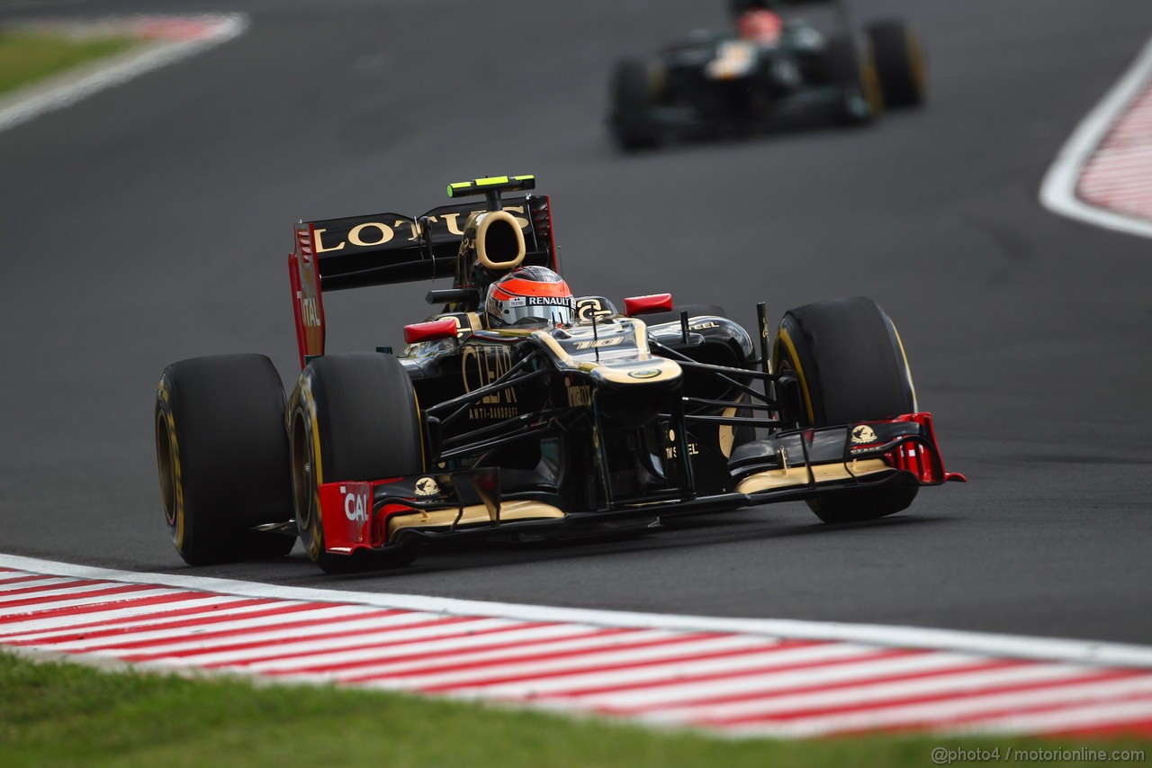 GP UNGHERIA, 27.07.2012- Prove Libere 2, Romain Grosjean (FRA) Lotus F1 Team E20 