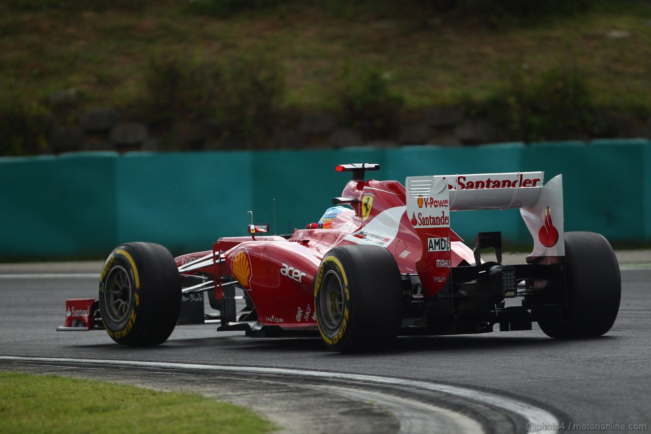 GP UNGHERIA, 27.07.2012- Prove Libere 2, Fernando Alonso (ESP) Ferrari F2012 