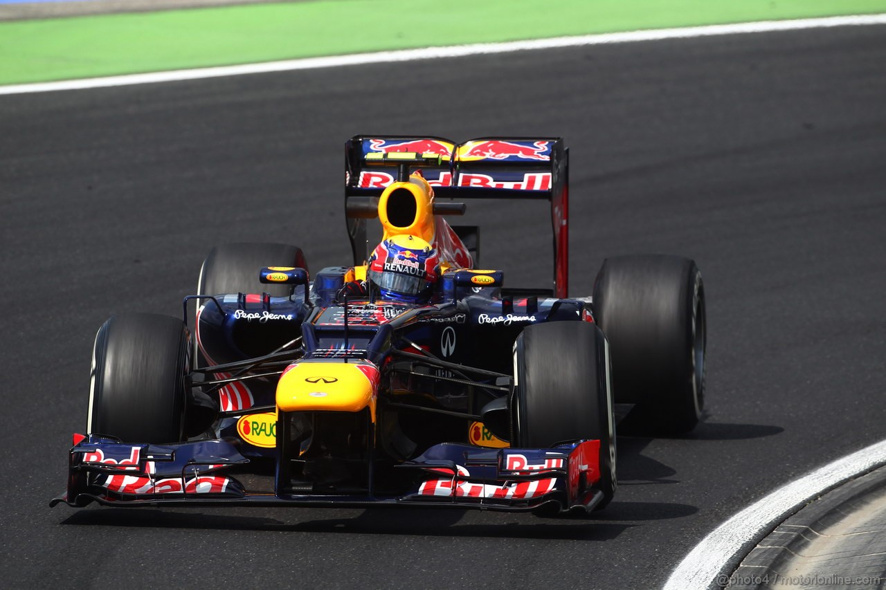 GP UNGHERIA, 27.07.2012- Prove Libere 2, Mark Webber (AUS) Red Bull Racing RB8 