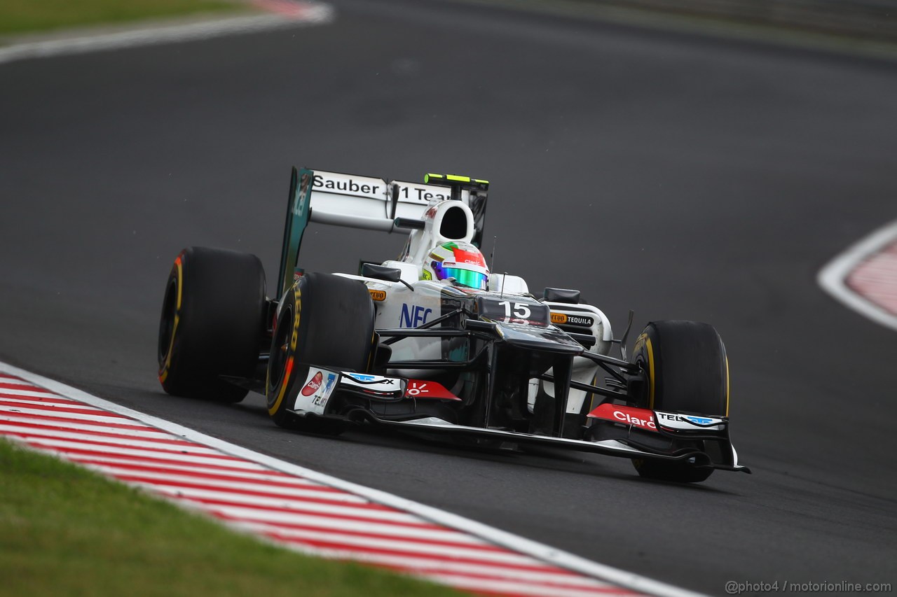 GP UNGHERIA, 27.07.2012- Prove Libere 2, Sergio Prez (MEX) Sauber F1 Team C31 