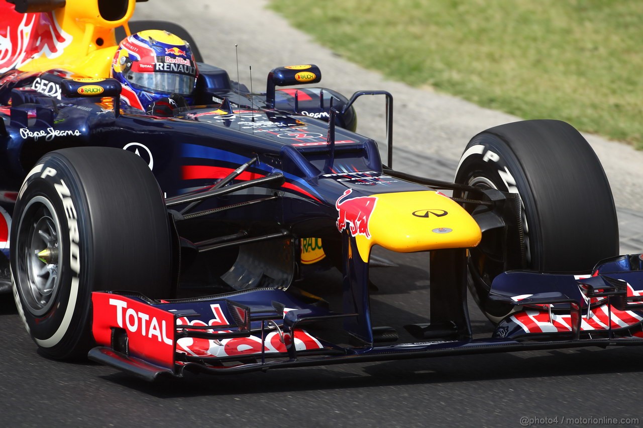 GP UNGHERIA, 27.07.2012- Prove Libere 2, Mark Webber (AUS) Red Bull Racing RB8 