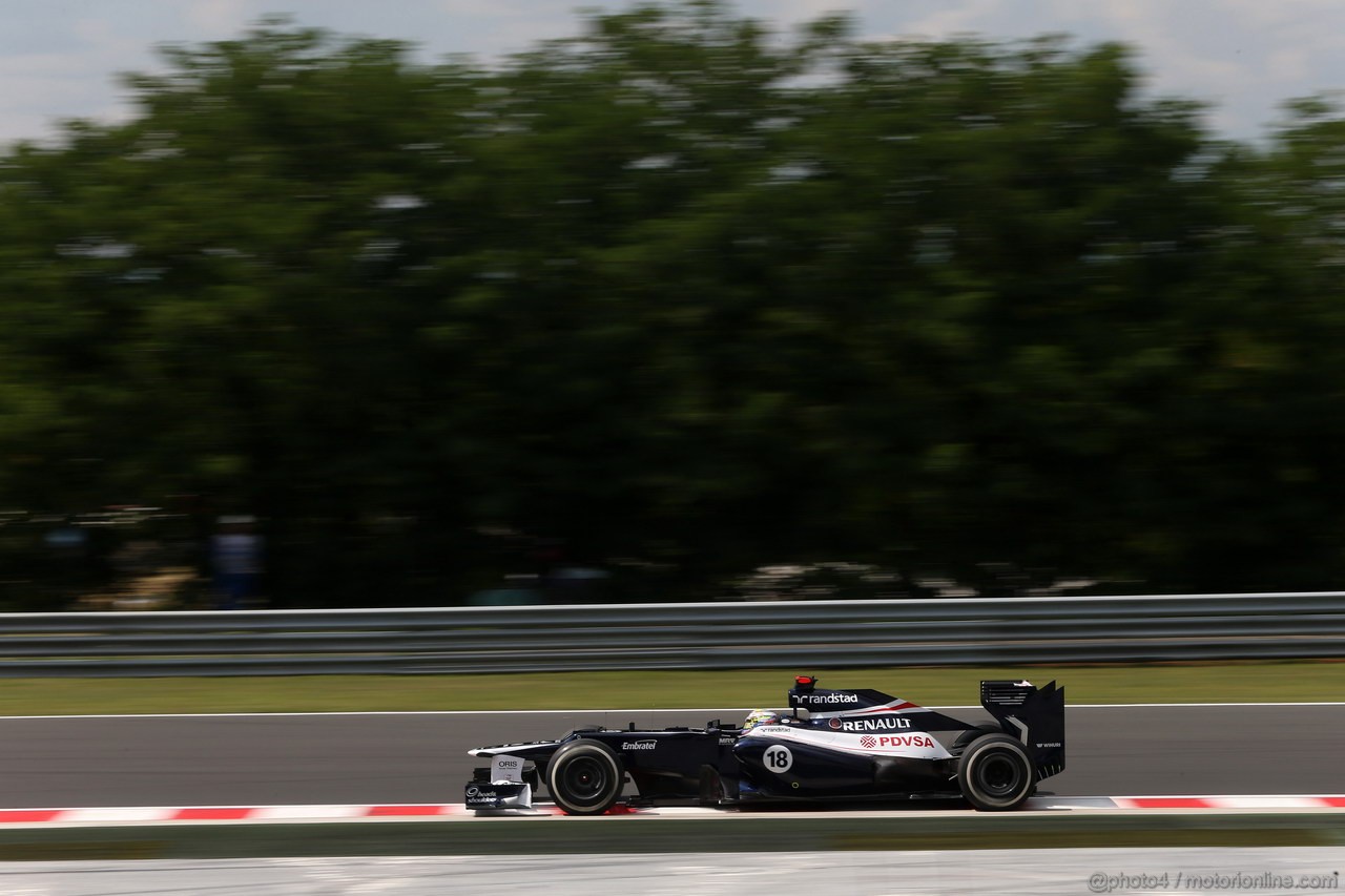 GP UNGHERIA, 27.07.2012- Prove Libere 2, Pastor Maldonado (VEN) Williams F1 Team FW34 