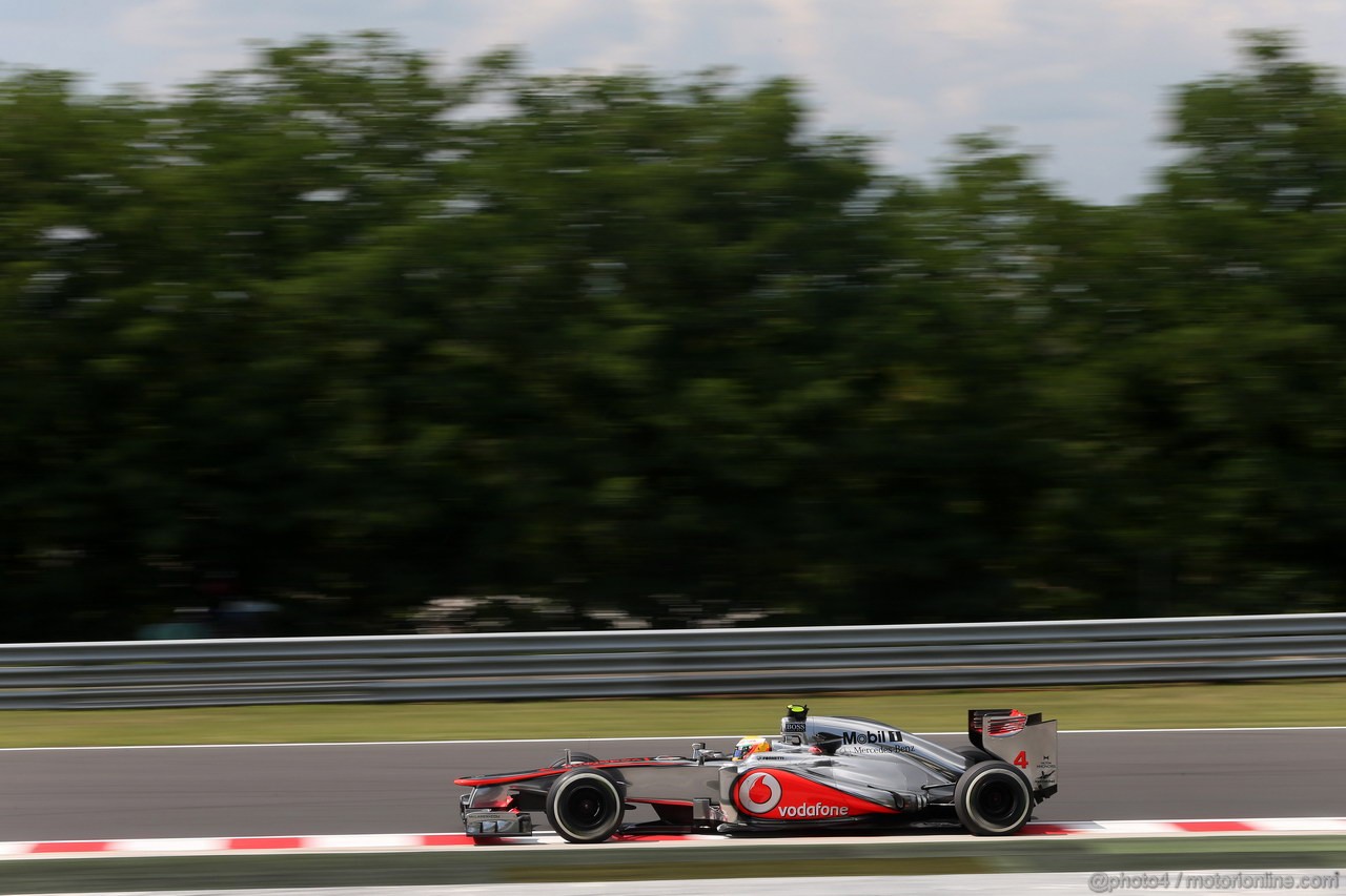 GP UNGHERIA, 27.07.2012- Prove Libere 2, Lewis Hamilton (GBR) McLaren Mercedes MP4-27 