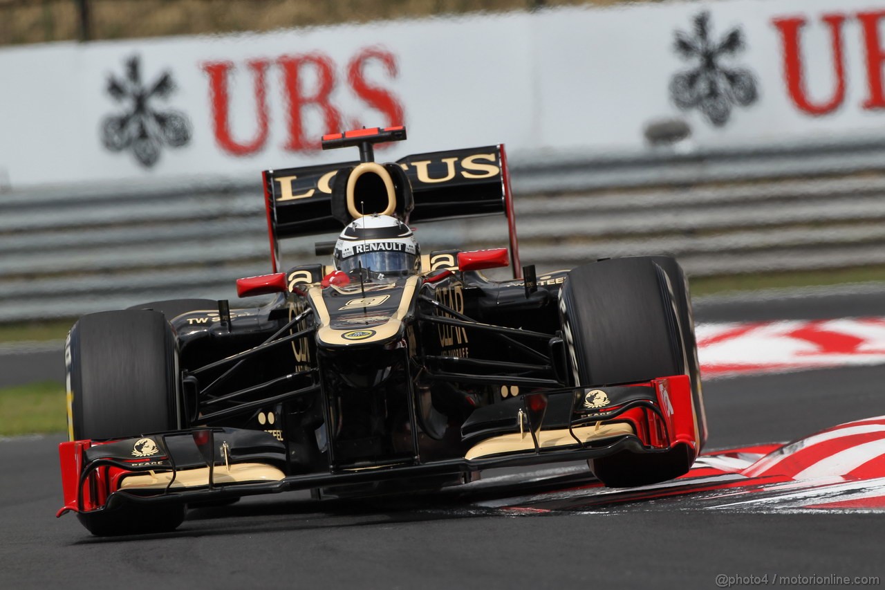 GP UNGHERIA, 27.07.2012- Prove Libere 2, Kimi Raikkonen (FIN) Lotus F1 Team E20 