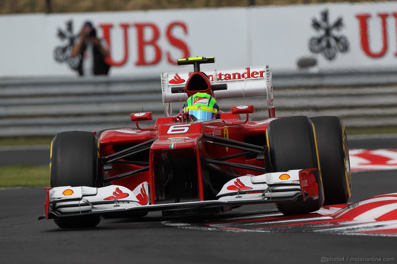 GP UNGHERIA, 27.07.2012- Prove Libere 2, Felipe Massa (BRA) Ferrari F2012 