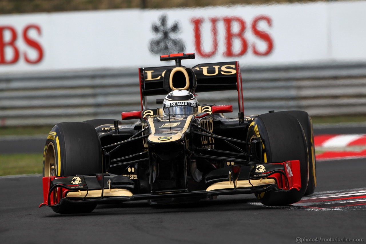 GP UNGHERIA, 27.07.2012- Prove Libere 2, Kimi Raikkonen (FIN) Lotus F1 Team E20 