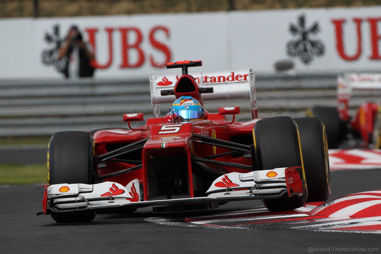 GP UNGHERIA, 27.07.2012- Prove Libere 2, Fernando Alonso (ESP) Ferrari F2012 