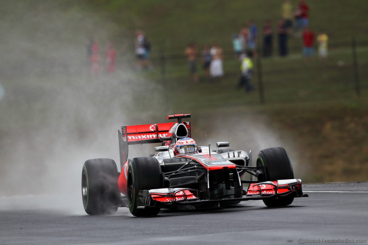 GP UNGHERIA, 27.07.2012- Prove Libere 2, Jenson Button (GBR) McLaren Mercedes MP4-27 