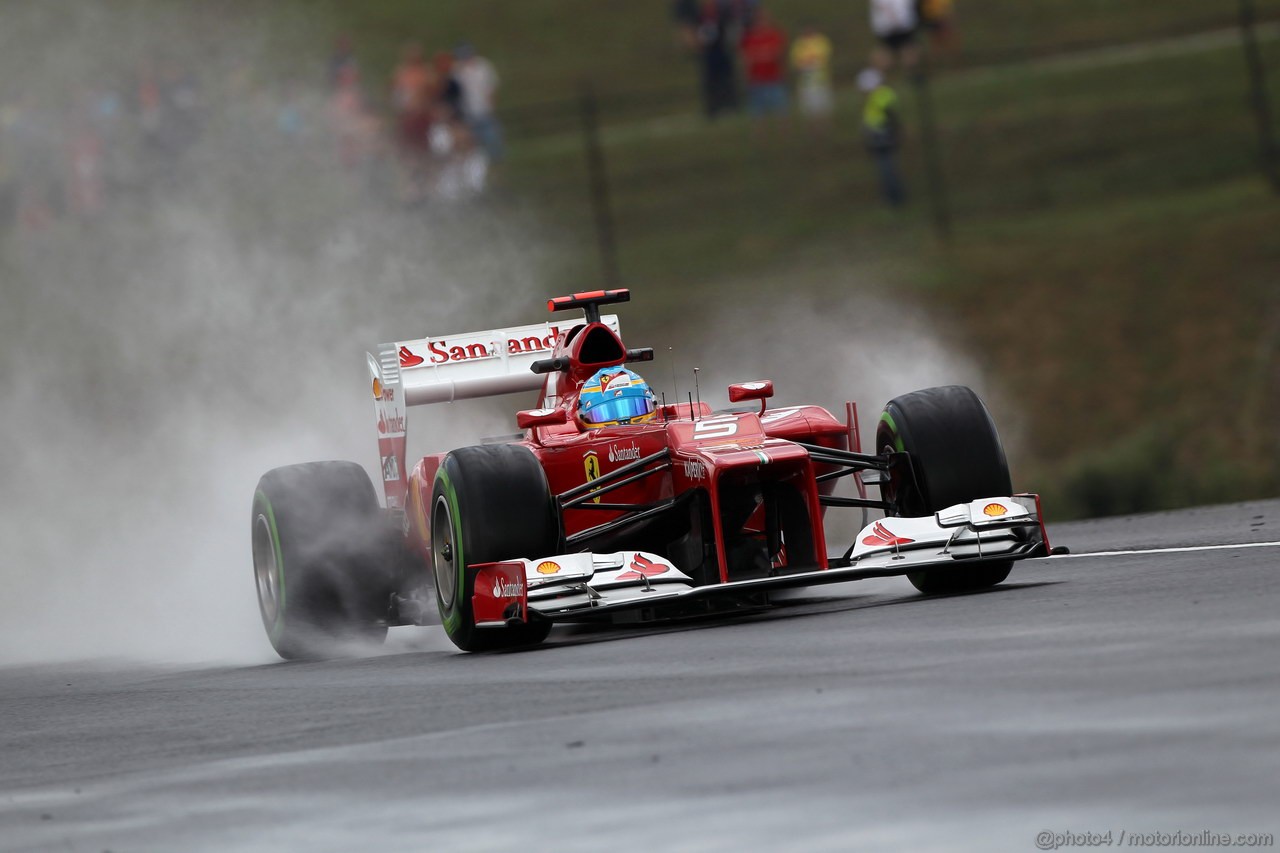 GP UNGHERIA, 27.07.2012- Prove Libere 2, Fernando Alonso (ESP) Ferrari F2012 