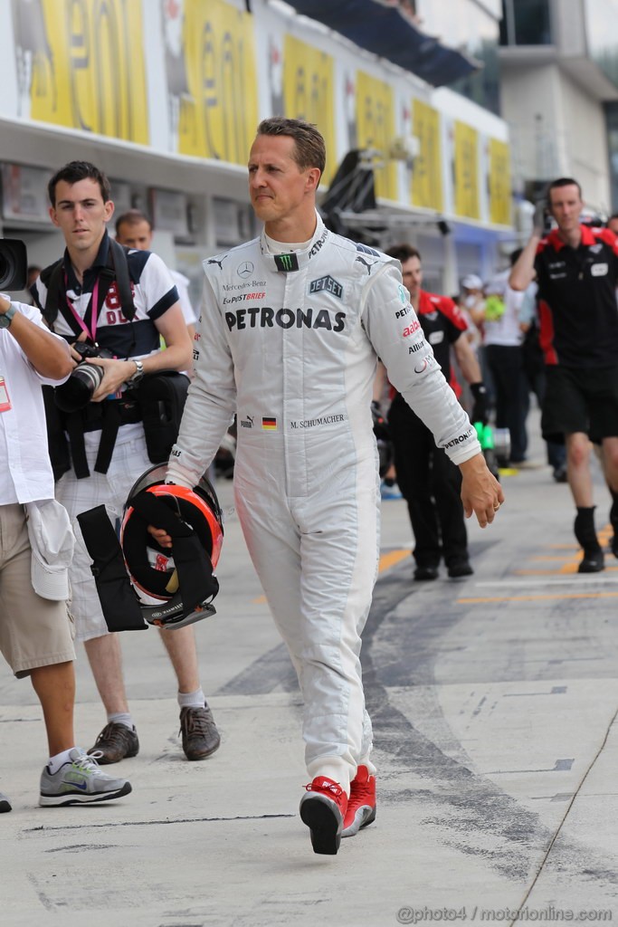 GP UNGHERIA, 27.07.2012- Prove Libere 2, Michael Schumacher (GER) Mercedes AMG F1 W03 