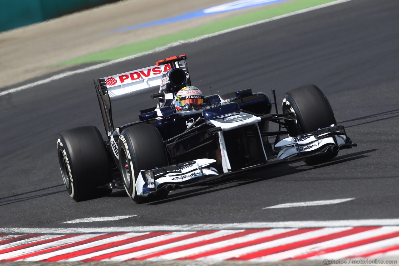 GP UNGHERIA, 27.07.2012- Prove Libere 2, Pastor Maldonado (VEN) Williams F1 Team FW34 