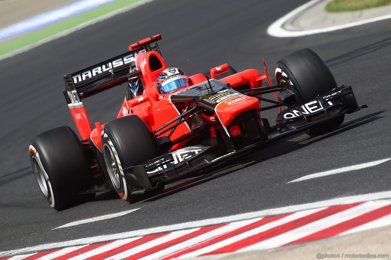 GP UNGHERIA, 27.07.2012- Prove Libere 2, Timo Glock (GER) Marussia F1 Team MR01 