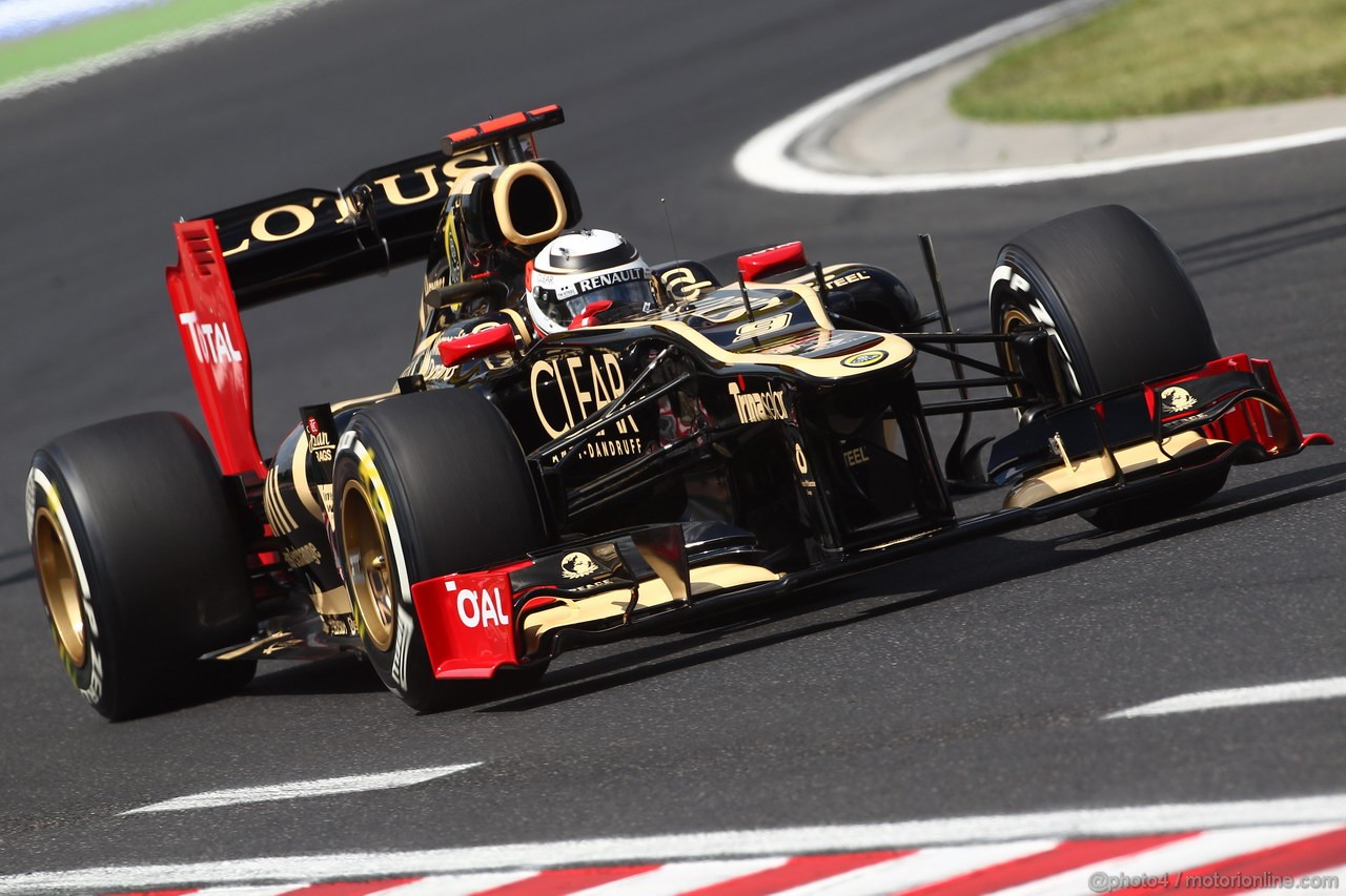 GP UNGHERIA, 27.07.2012- Prove Libere 2, Kimi Raikkonen (FIN) Lotus F1 Team E20 