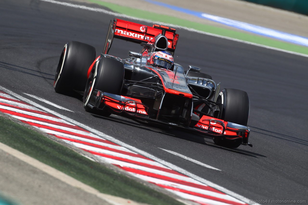 GP UNGHERIA, 27.07.2012- Prove Libere 2, Jenson Button (GBR) McLaren Mercedes MP4-27 