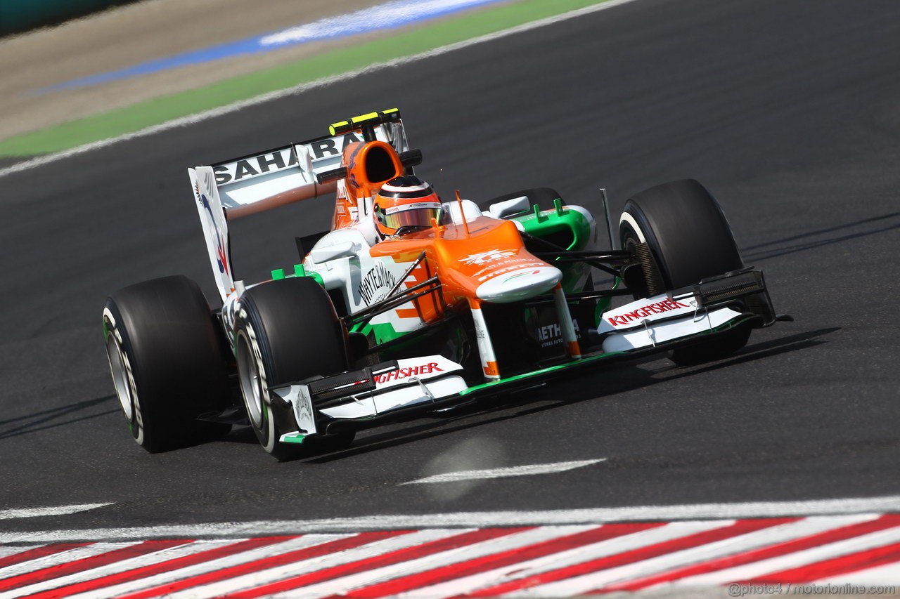 GP UNGHERIA, 27.07.2012- Prove Libere 2, Nico Hulkenberg (GER) Sahara Force India F1 Team VJM05 