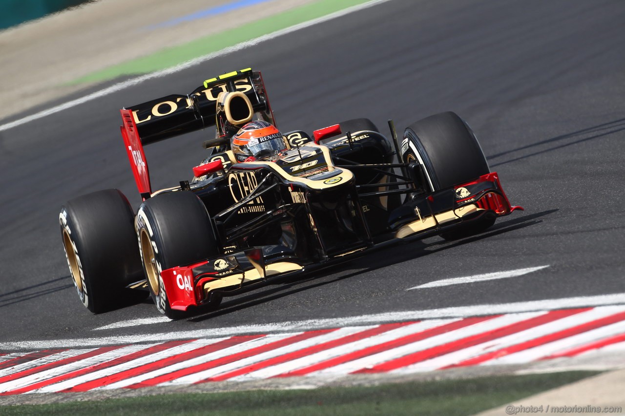 GP UNGHERIA, 27.07.2012- Prove Libere 2, Romain Grosjean (FRA) Lotus F1 Team E20 