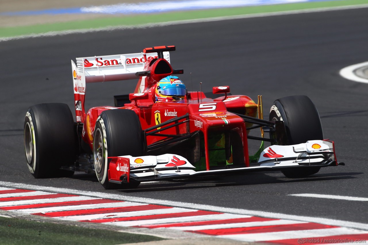 GP UNGHERIA, 27.07.2012- Prove Libere 2, Fernando Alonso (ESP) Ferrari F2012 