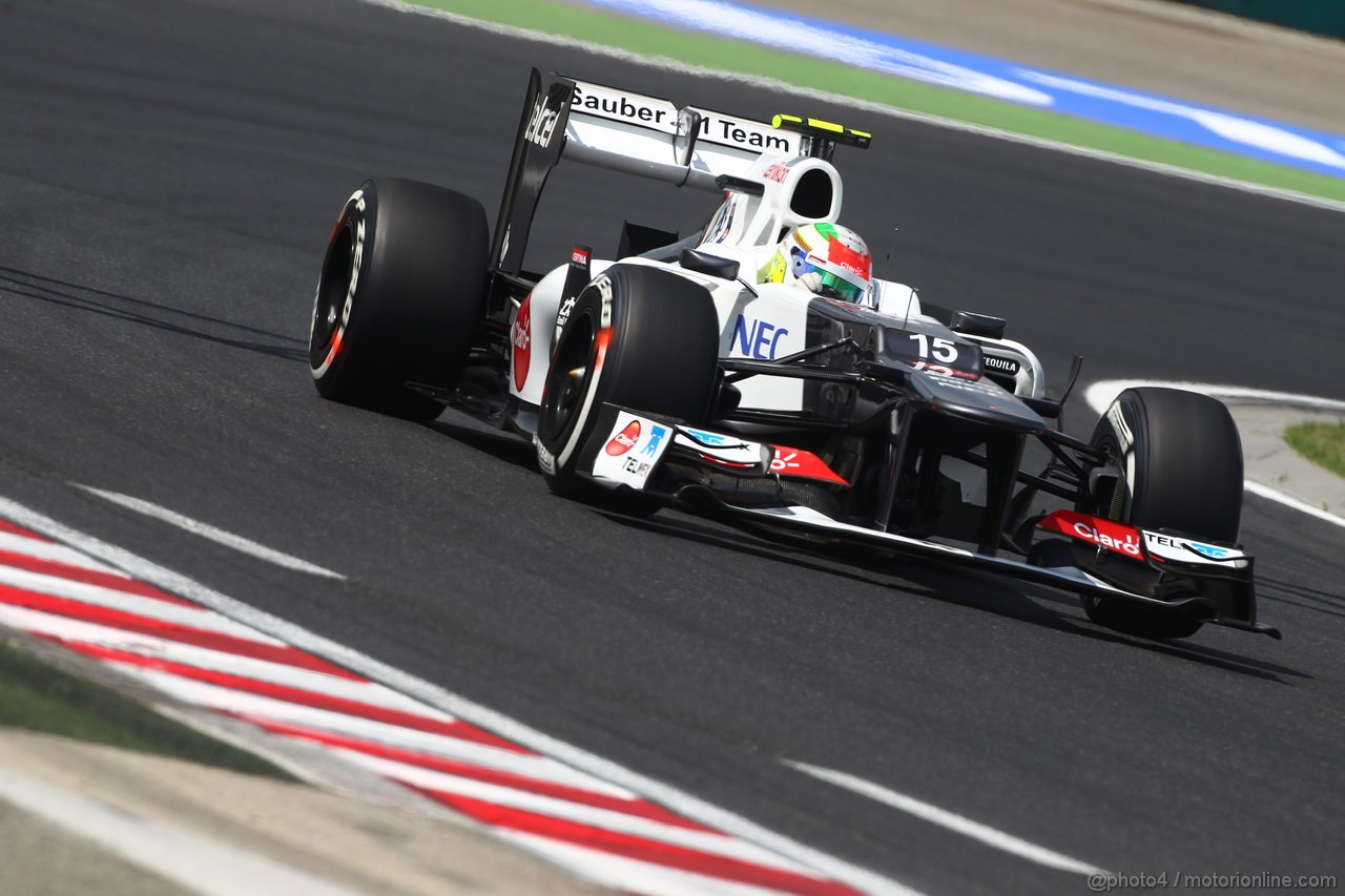 GP UNGHERIA, 27.07.2012- Prove Libere 2, Sergio Prez (MEX) Sauber F1 Team C31