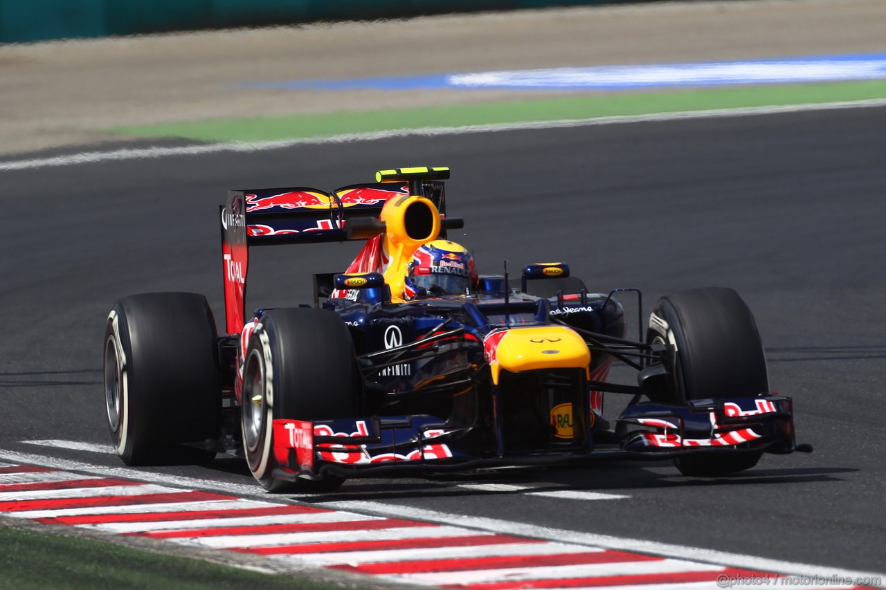 GP UNGHERIA, 27.07.2012- Prove Libere 2, Mark Webber (AUS) Red Bull Racing RB8 