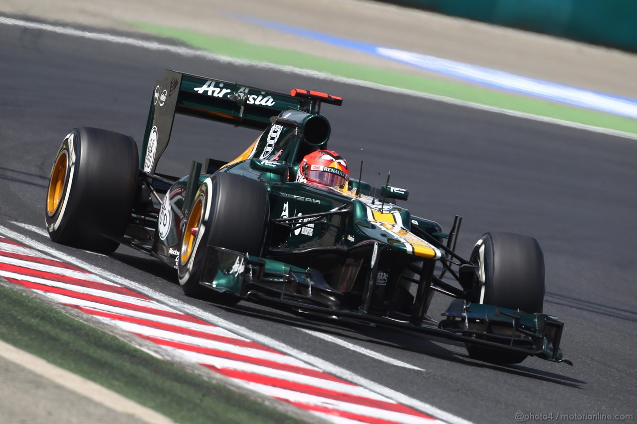 GP UNGHERIA, 27.07.2012- Prove Libere 2, Heikki Kovalainen (FIN) Caterham F1 Team CT01 