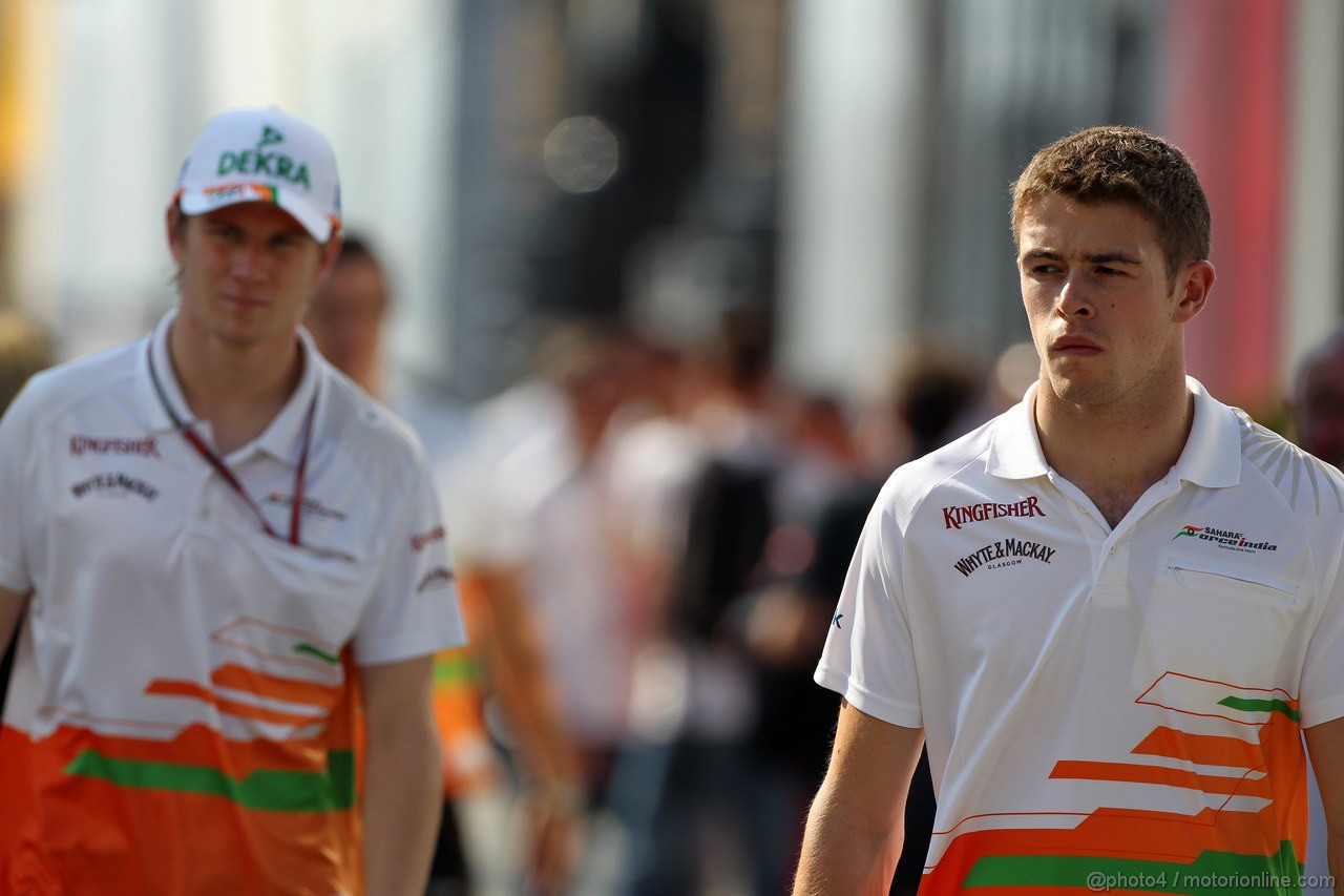 GP UNGHERIA, 27.07.2012- Nico Hulkenberg (GER) Sahara Force India F1 Team VJM05 e Paul di Resta (GBR) Sahara Force India F1 Team VJM05 