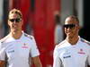 GP UNGHERIA, 27.07.2012- Jenson Button (GBR) McLaren Mercedes MP4-27 e Lewis Hamilton (GBR) McLaren Mercedes MP4-27 