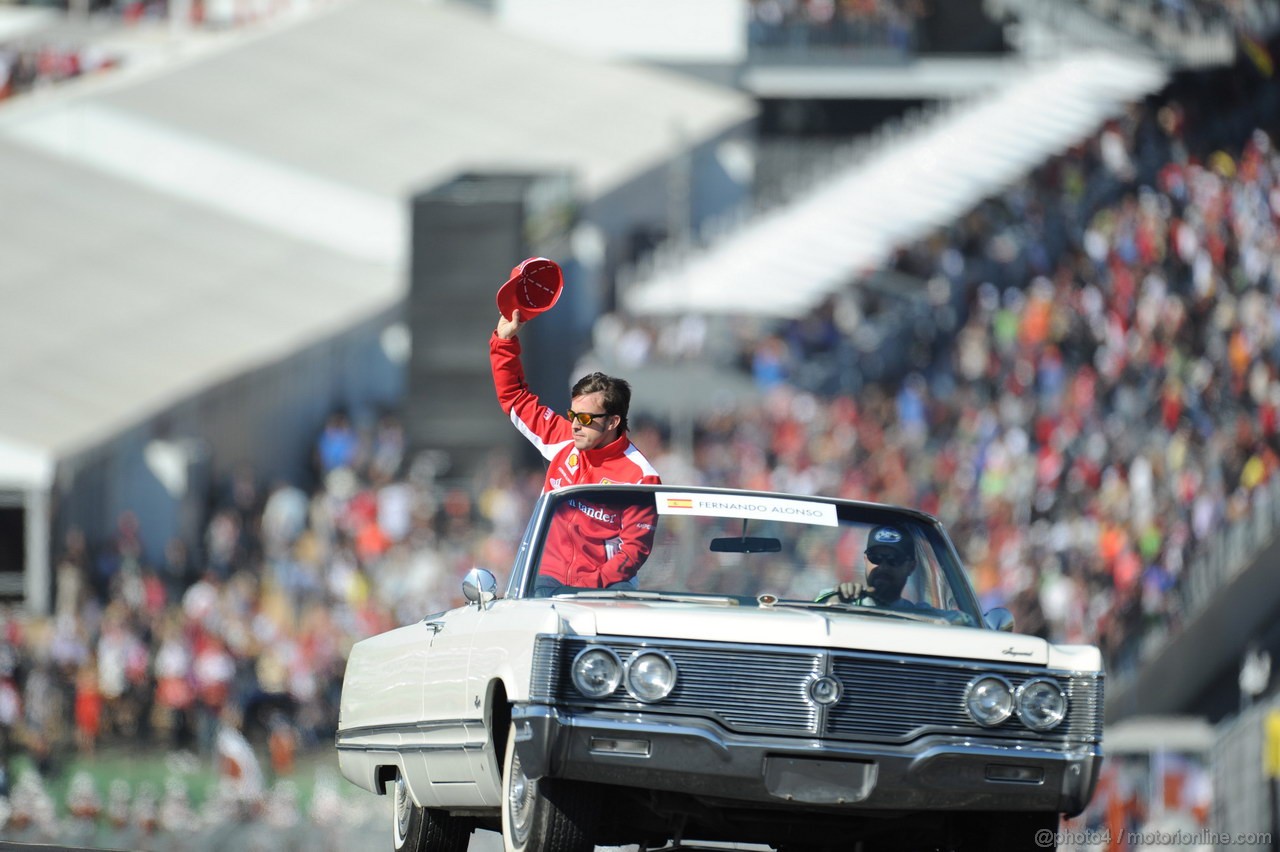 GP USA, 18.11.2012 - Drive Parade, Fernando Alonso (ESP) Ferrari F2012