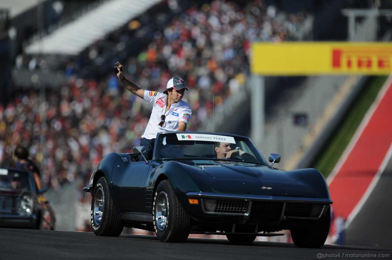 GP USA, 18.11.2012 - Driver Parade, Sergio Prez (MEX) Sauber F1 Team C31