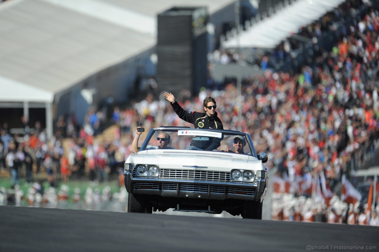 GP USA, 18.11.2012 - Driver Parade, Romain Grosjean (FRA) Lotus F1 Team E20