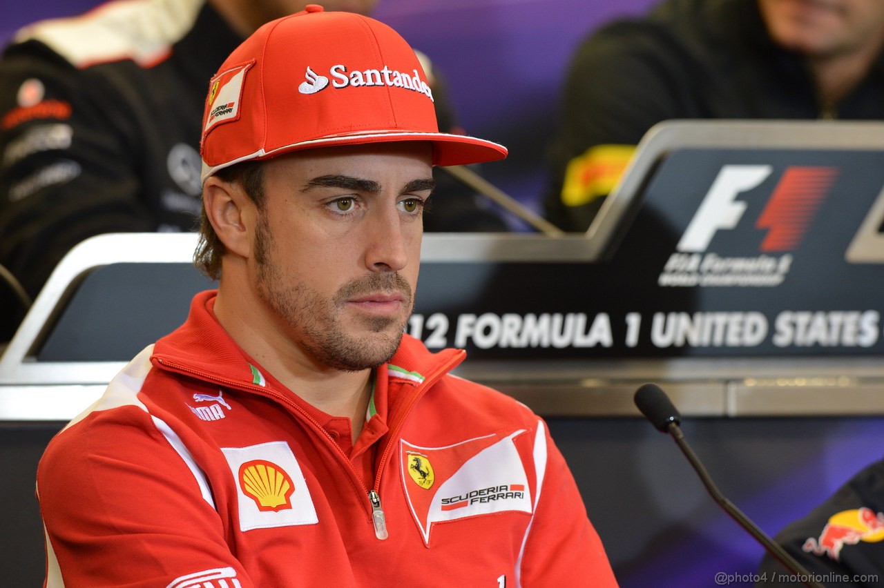 GP USA, 15.11.2012 - Press Conference: Fernando Alonso (ESP) Ferrari F2012