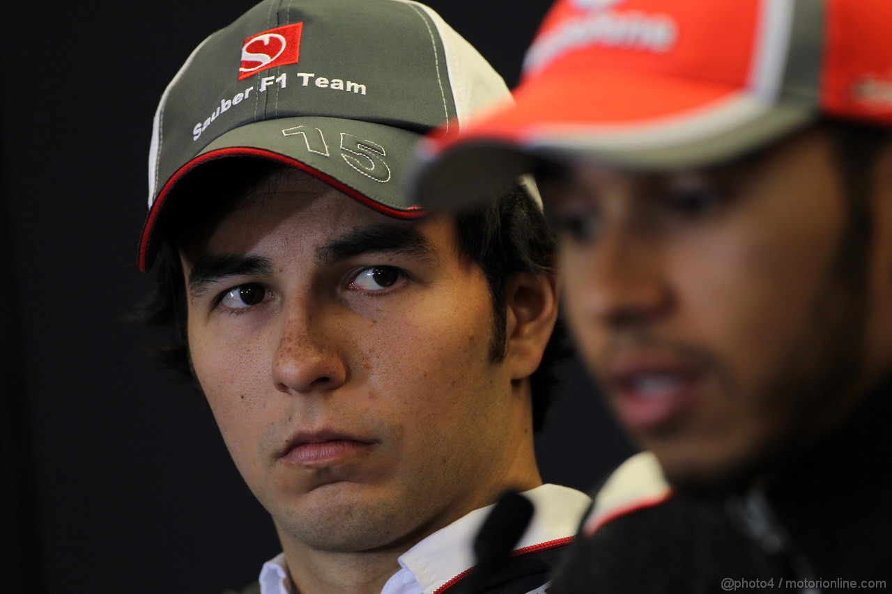 GP USA, 15.11.2012 - Press Conference: Sergio Prez (MEX) Sauber F1 Team C31 e Lewis Hamilton (GBR) McLaren Mercedes MP4-27