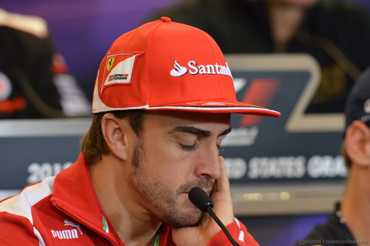 GP USA, 15.11.2012 - Press Conference: Fernando Alonso (ESP) Ferrari F2012