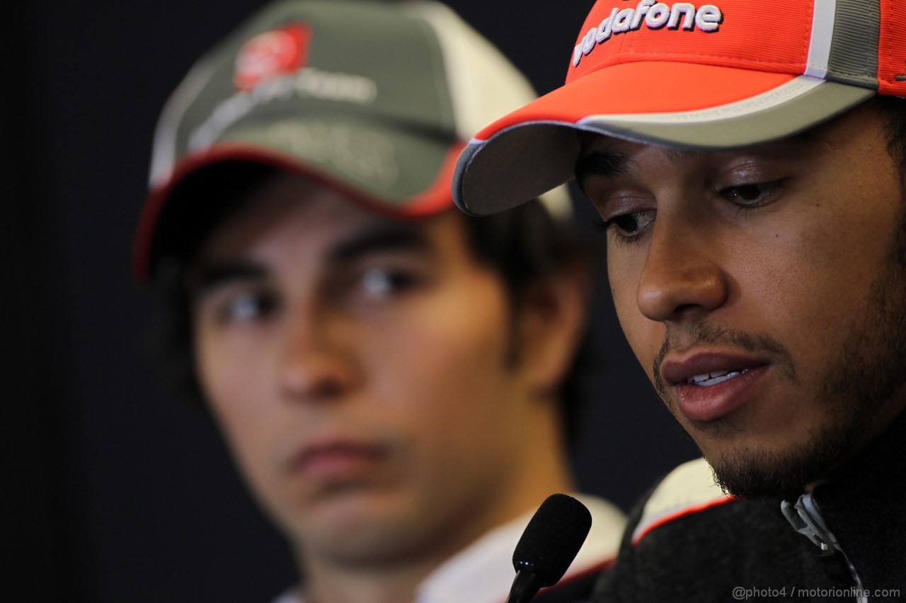 GP USA, 15.11.2012 - Press Conference: Lewis Hamilton (GBR) McLaren Mercedes MP4-27 e Sergio Prez (MEX) Sauber F1 Team C31