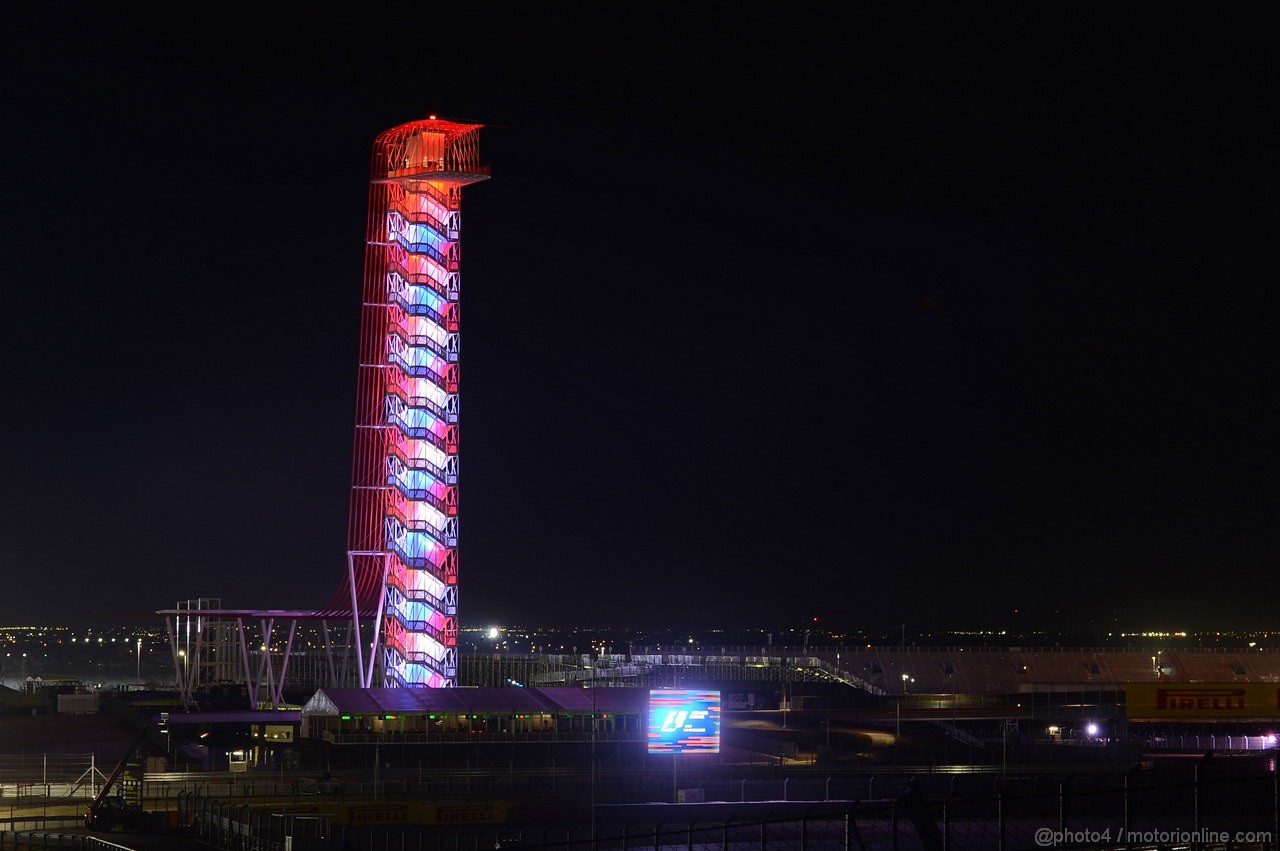 GP USA, 16.11.2012 - Austin Circuit of the Americas (COTA) in the night