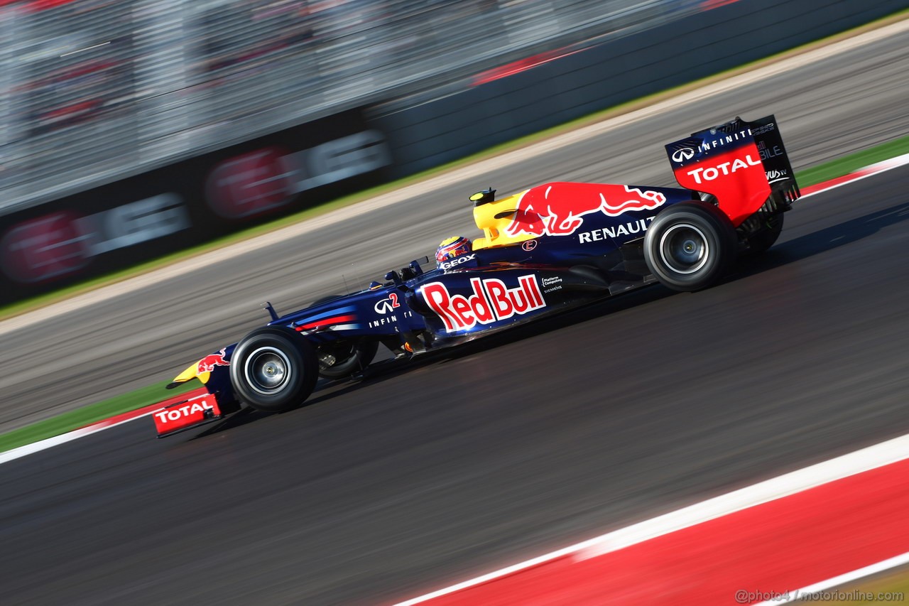 GP USA, 17.11.2012 - Prove Libere 3, Mark Webber (AUS) Red Bull Racing RB8 