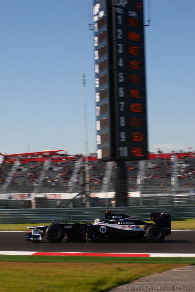 GP USA, 17.11.2012 - Prove Libere 3, Pastor Maldonado (VEN), Williams F1 Team FW34 